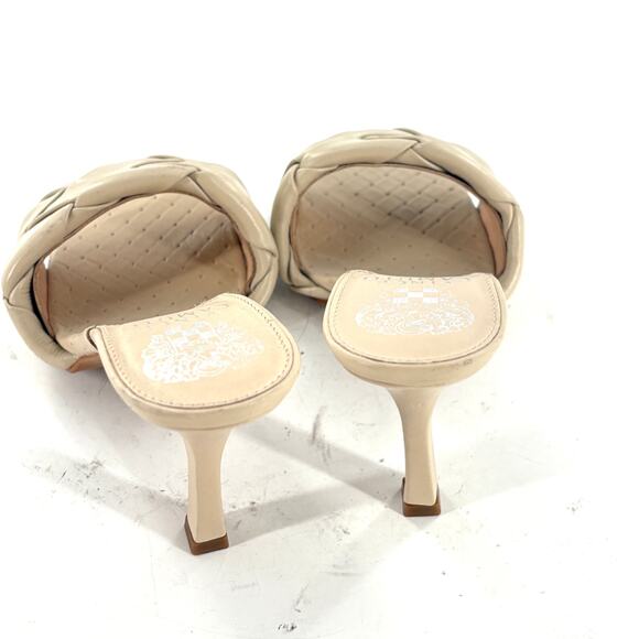 Vince Camuto Brelanie Braided Strap Heel 7 Cream NWOT Sandals Woven Square Toe - Picture 4 of 7